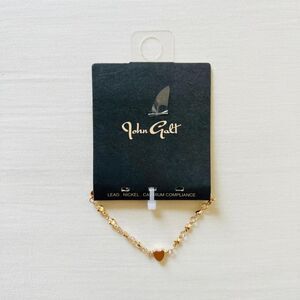 BNWT Brandy Melville/John Galt Gold Heart Charm Bracelet